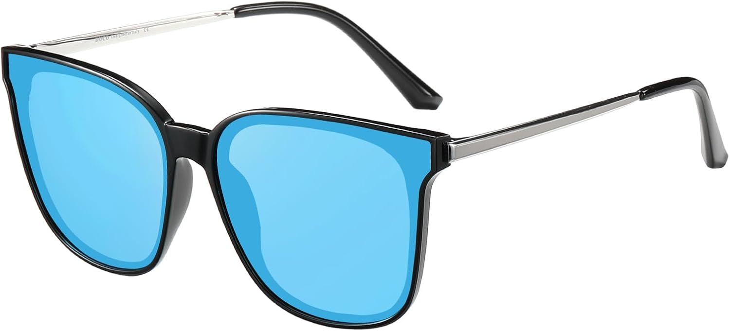Женские солнцезащитные очки DUCO Oversized Polarized Sunglasses Trendy Mirrored Shades Retro Round Vintage Light Weight UV400 Sun Glasses W016, 12- Black Frame Revo Blue Lens
Женские солнцезащитные очки DUCO Oversized Polarized Sunglasses Trendy Mirrored Shades Retro Round Vintage Light Weight UV400 Sun Glasses W016, 12- Black Frame Revo Blue Lens