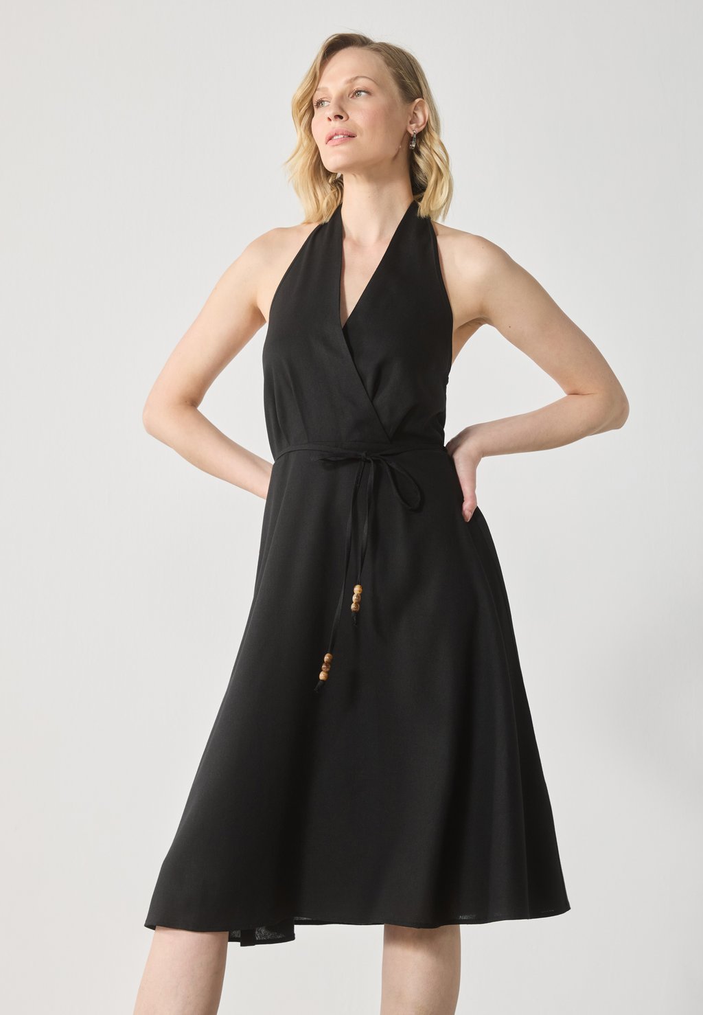 Коктейльное/вечернее платье LINEN MIX DRESS Anna Field, черный