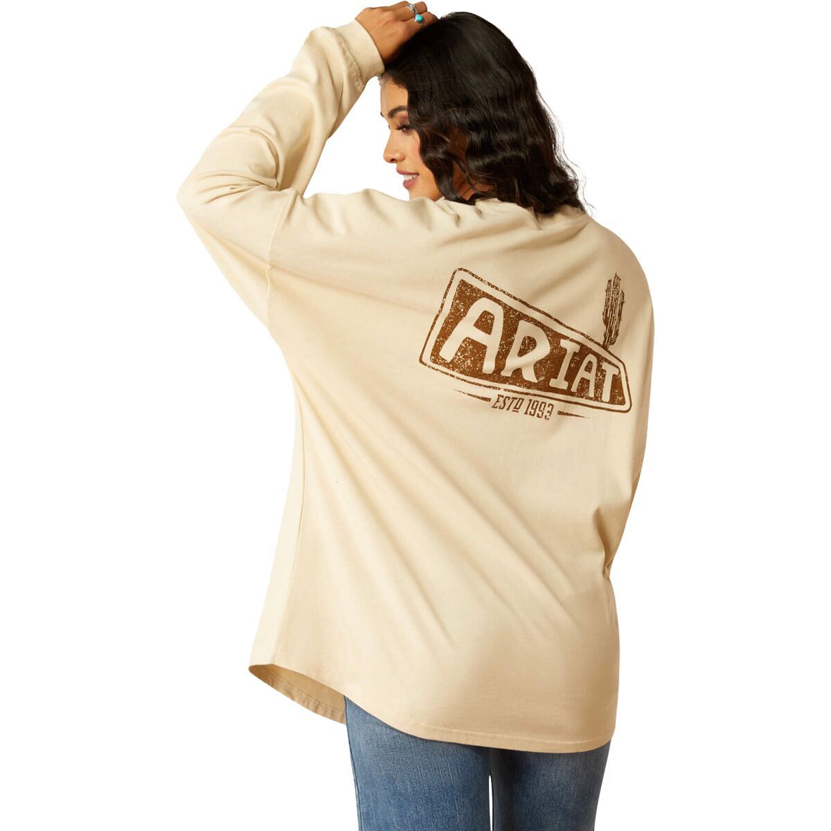 Хлопковая оверсайз футболка Ariat, цвет summer sand
Хлопковая оверсайз футболка Ariat, цвет summer sand