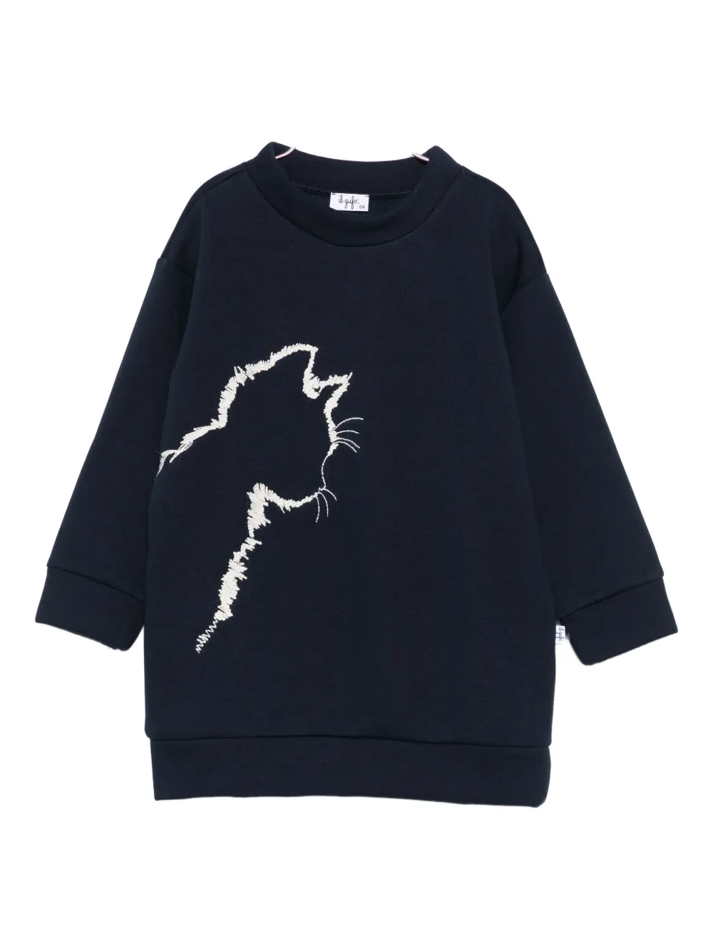 Платье-свитшот с вышитым котом Il Gufo, синий
Платье-свитшот с вышитым котом Il Gufo, синий