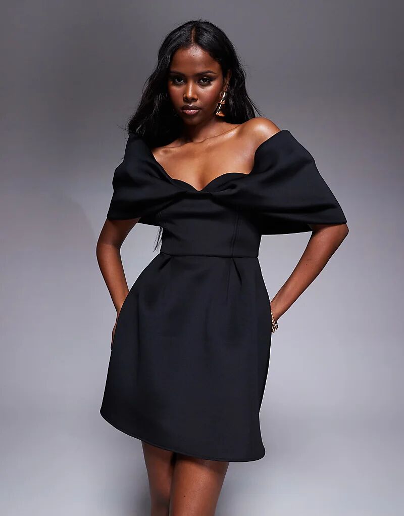 Мини-платье скуба бардо с пышной юбкой черного цвета ASOS DESIGN
Мини-платье скуба бардо с пышной юбкой черного цвета ASOS DESIGN