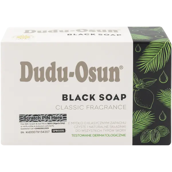 Черное мыло для лица и тела, 150 г Dudu-Osun
Черное мыло для лица и тела, 150 г Dudu-Osun