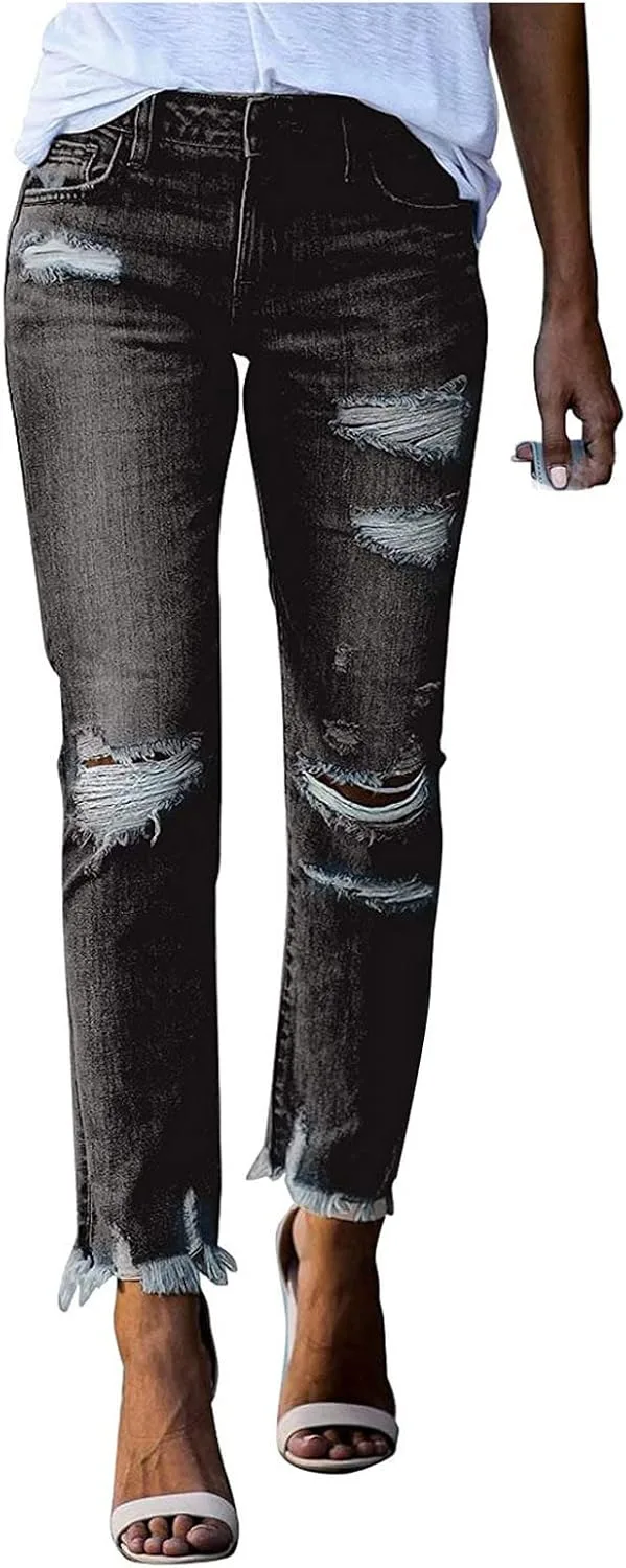 Женские рваные скинни джинсы Mid Rise Stretchy Distressed Denim
Женские рваные скинни джинсы Mid Rise Stretchy Distressed Denim