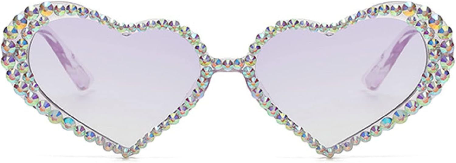 Сверкающие солнцезащитные очки со стразами, милые солнцезащитные очки в форме сердца для женщин, разноцветные солнцезащитные очки с кристаллами и бриллиантами mincl, Purple
Сверкающие солнцезащитные очки со стразами, милые солнцезащитные очки в форме сердца для женщин, разноцветные солнцезащитные очки с кристаллами и бриллиантами mincl, Purple
