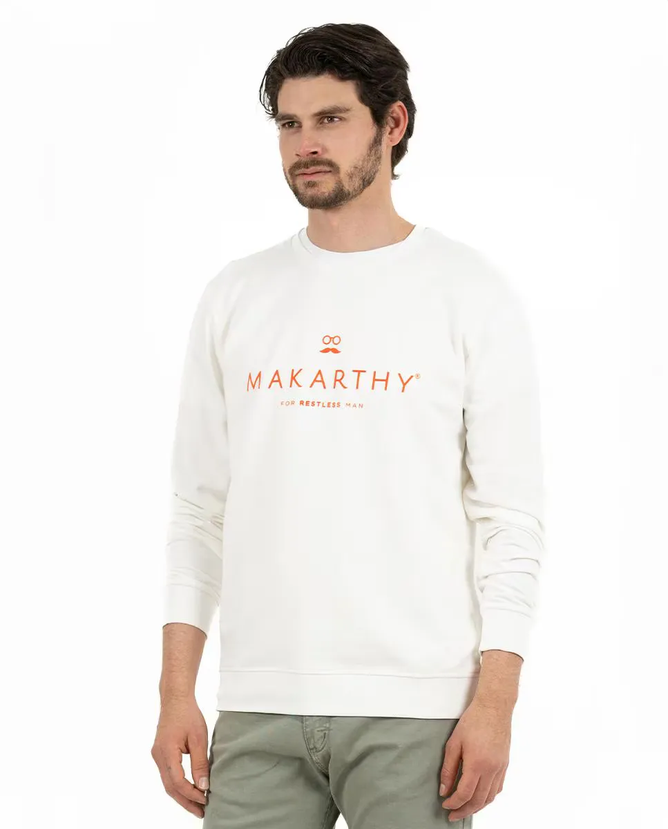 Мужская хлопковая толстовка с круглым вырезом Makarthy, белый
Мужская хлопковая толстовка с круглым вырезом Makarthy, белый