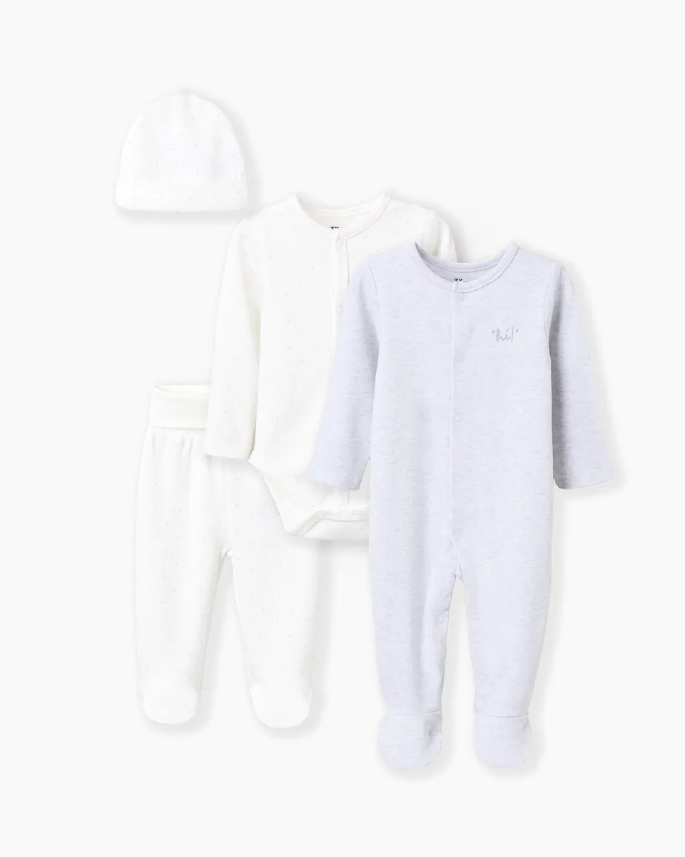 Детский комплект для мальчика 100% хлопок в горох Zippy, серый
Детский комплект для мальчика 100% хлопок в горох Zippy, серый