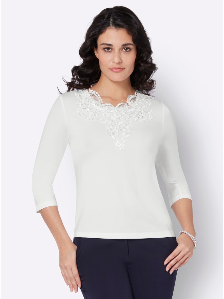 Кружевная рубашка цвета экрю creation L
Кружевная рубашка цвета экрю creation L