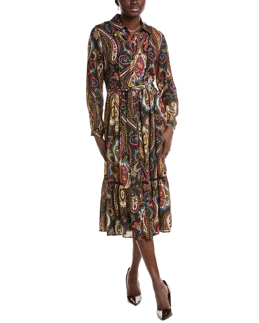 Платье-рубашка макси T Tahari, красный 
Платье-рубашка макси T Tahari, красный