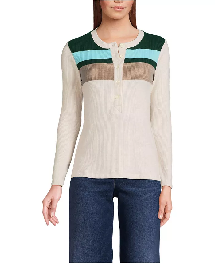 Женский топ-хенли с длинными рукавами и резинкой Lands' End, зеленый
Женский топ-хенли с длинными рукавами и резинкой Lands' End, зеленый