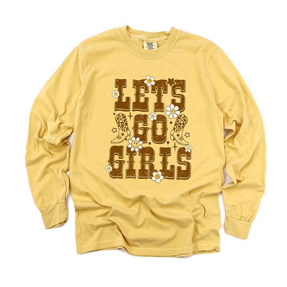 Футболки с длинными рукавами и цветочным принтом Let's Go для девочек, окрашенные в готовой одежде Simply Sage Market, цвет Mustard
Футболки с длинными рукавами и цветочным принтом Let's Go для девочек, окрашенные в готовой одежде Simply Sage Market, цвет Mustard