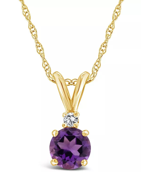 Ожерелье с подвеской из желтого золота 14 карат или белого золота 14 карат с аметистом (1/2 карата) и бриллиантами Macy'S, gold
Ожерелье с подвеской из желтого золота 14 карат или белого золота 14 карат с аметистом (1/2 карата) и бриллиантами Macy'S, gold