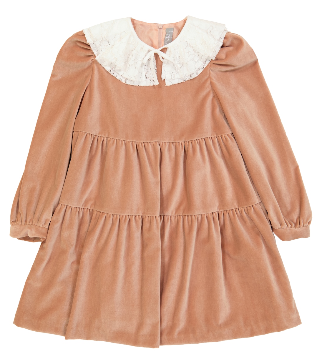 Платье из велюра с кружевной отделкой Il Gufo, Himalaya 
Платье из велюра с кружевной отделкой Il Gufo, Himalaya