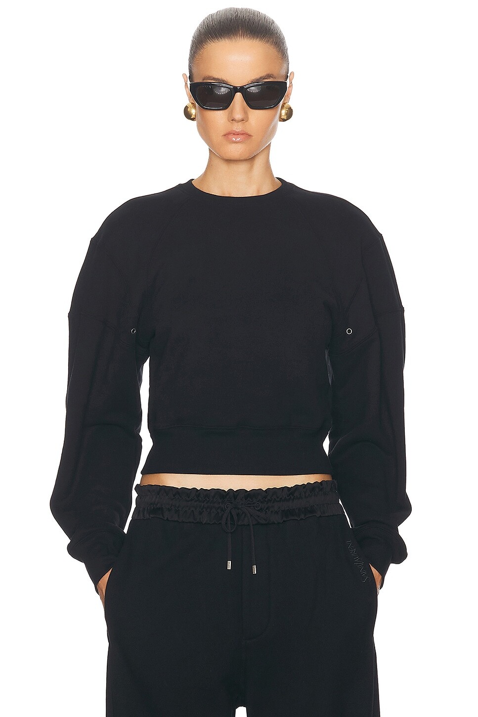 Укороченный свитер Saint Laurent, цвет Noir 
Укороченный свитер Saint Laurent, цвет Noir