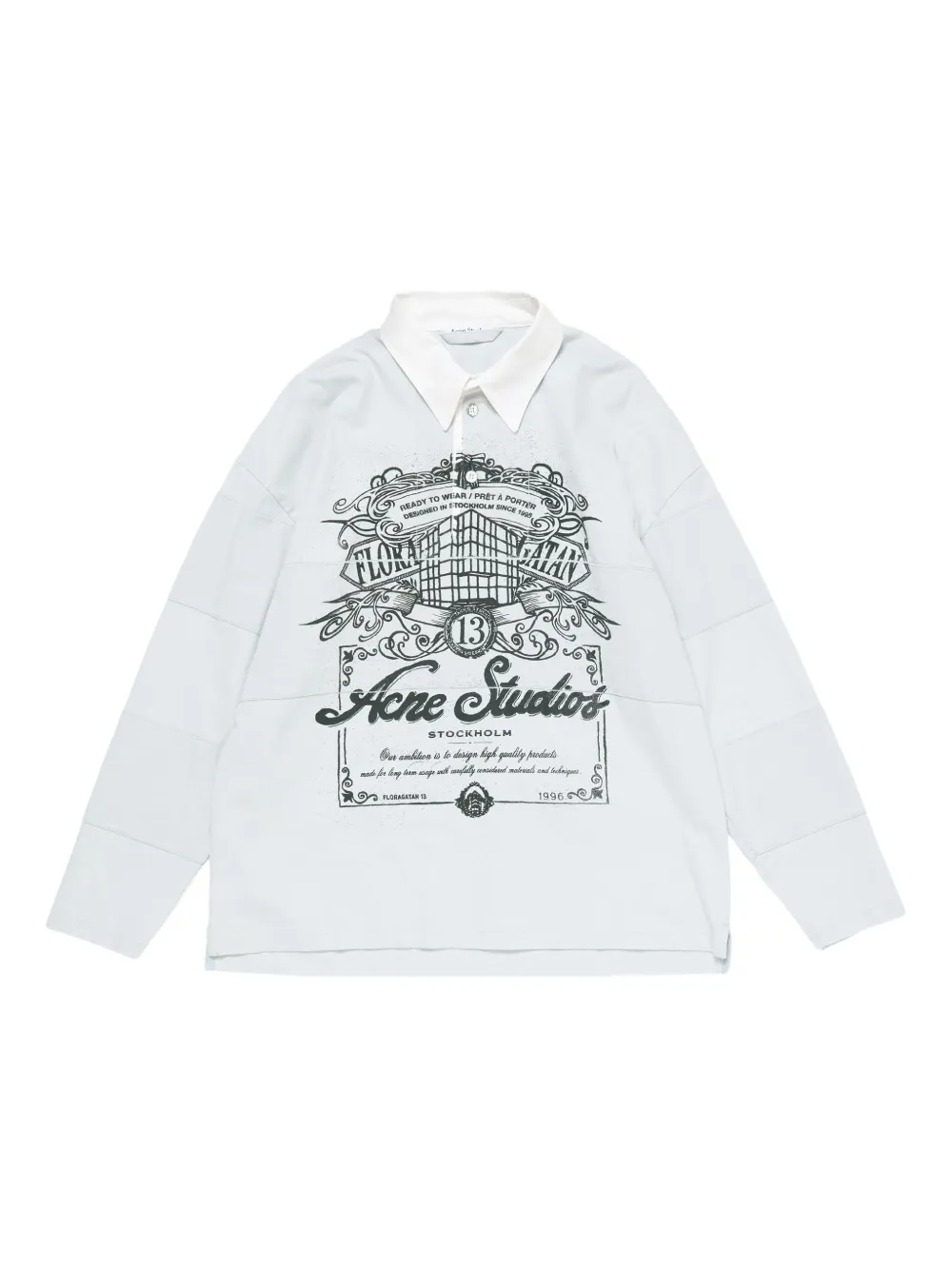 Рубашка поло с графичным принтом Acne Studios, серый
Рубашка поло с графичным принтом Acne Studios, серый