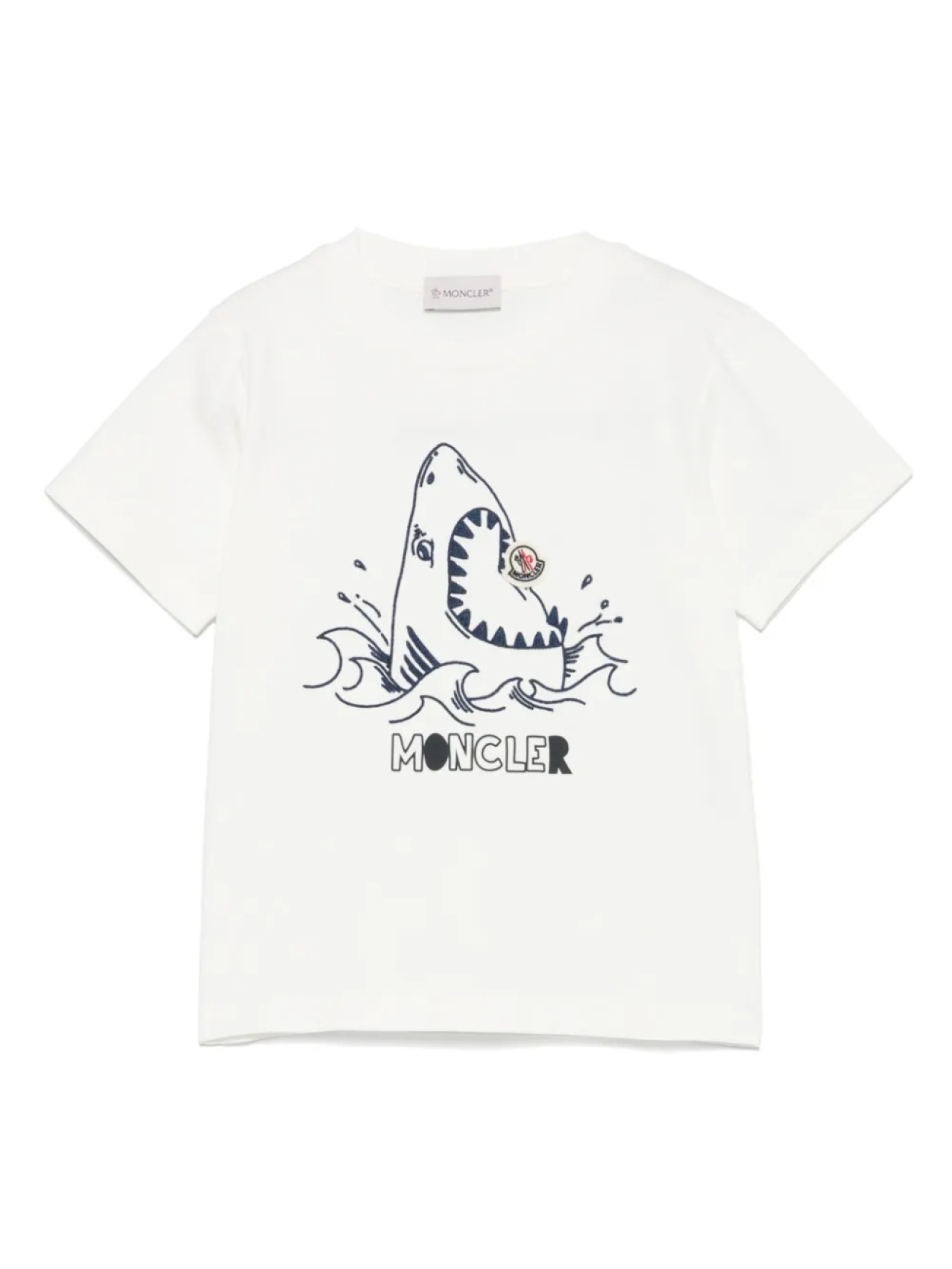 Футболка из хлопка с изображением акулы Moncler Enfant, белый
Футболка из хлопка с изображением акулы Moncler Enfant, белый