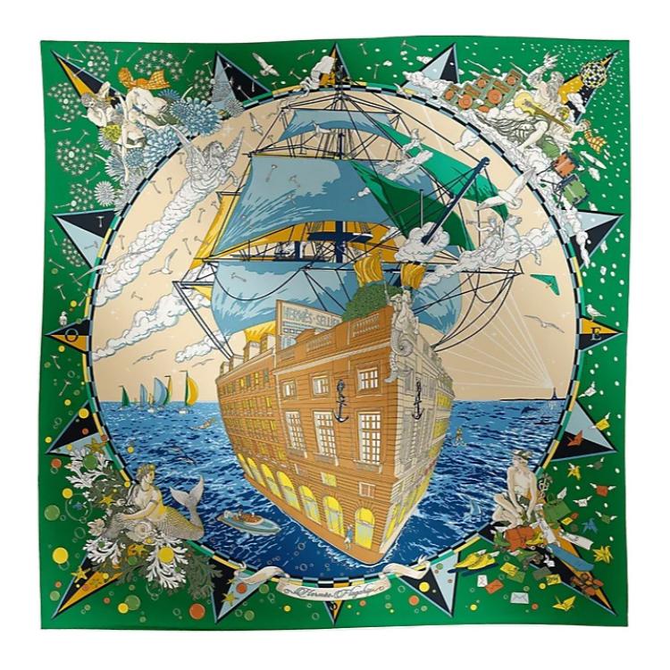 Шелковый шарф Mulberry зеленый HERMES
Шелковый шарф Mulberry зеленый HERMES