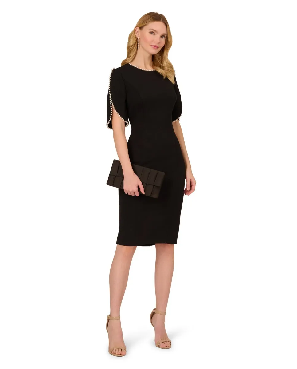 Платье с жемчугом на шее и рукавах Adrianna Papell, черный
Платье с жемчугом на шее и рукавах Adrianna Papell, черный