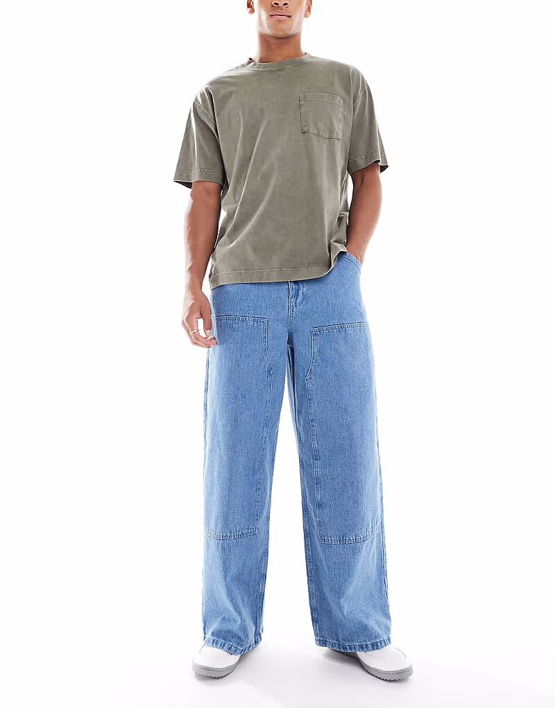 Супер мешковатые джинсы-плотники ASOS DESIGN цвета индиго 
Супер мешковатые джинсы-плотники ASOS DESIGN цвета индиго