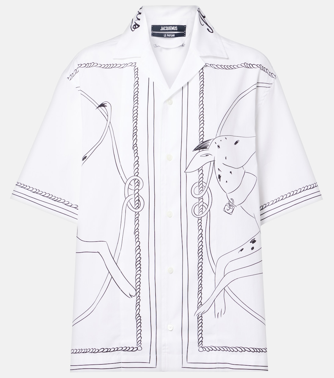 Рубашка из хлопка с принтом Chemise Jean Jacquemus, Print Dog White/Black
Рубашка из хлопка с принтом Chemise Jean Jacquemus, Print Dog White/Black