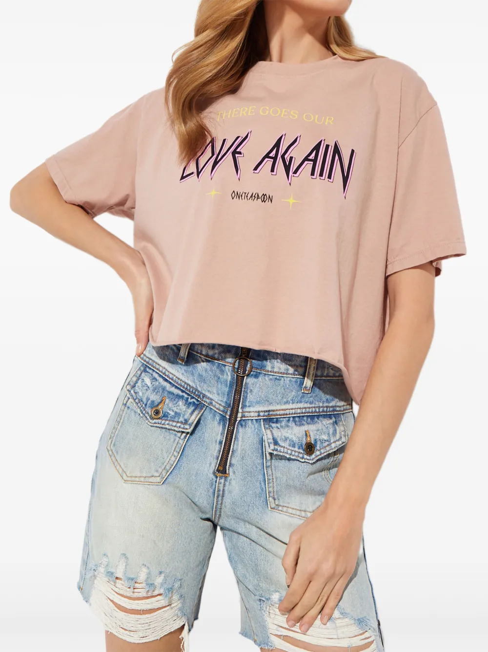 Футболка с необработанным краем и принтом One Teaspoon, розовый
Футболка с необработанным краем и принтом One Teaspoon, розовый