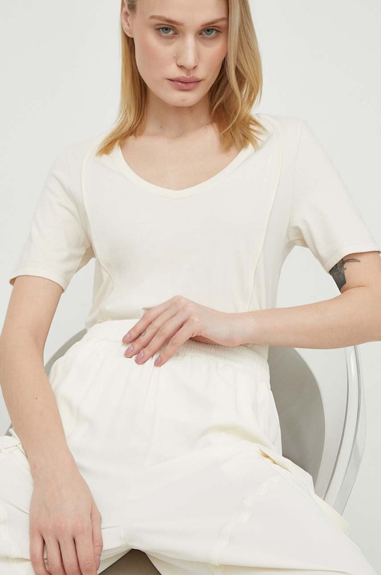 Хлопковая футболка G-Star, бежевый 
Хлопковая футболка G-Star, бежевый