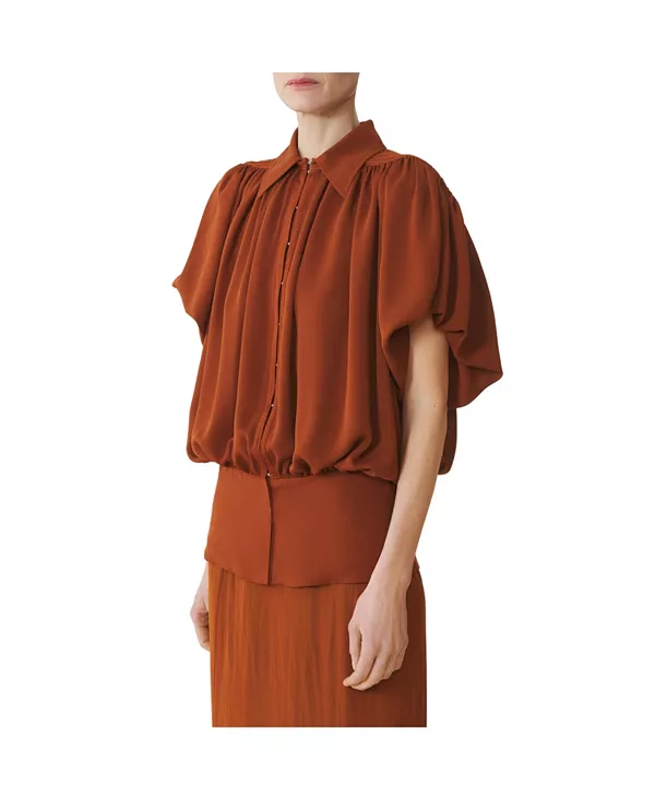 Топ из шелкового жоржета Lanvin, коричневый
Топ из шелкового жоржета Lanvin, коричневый