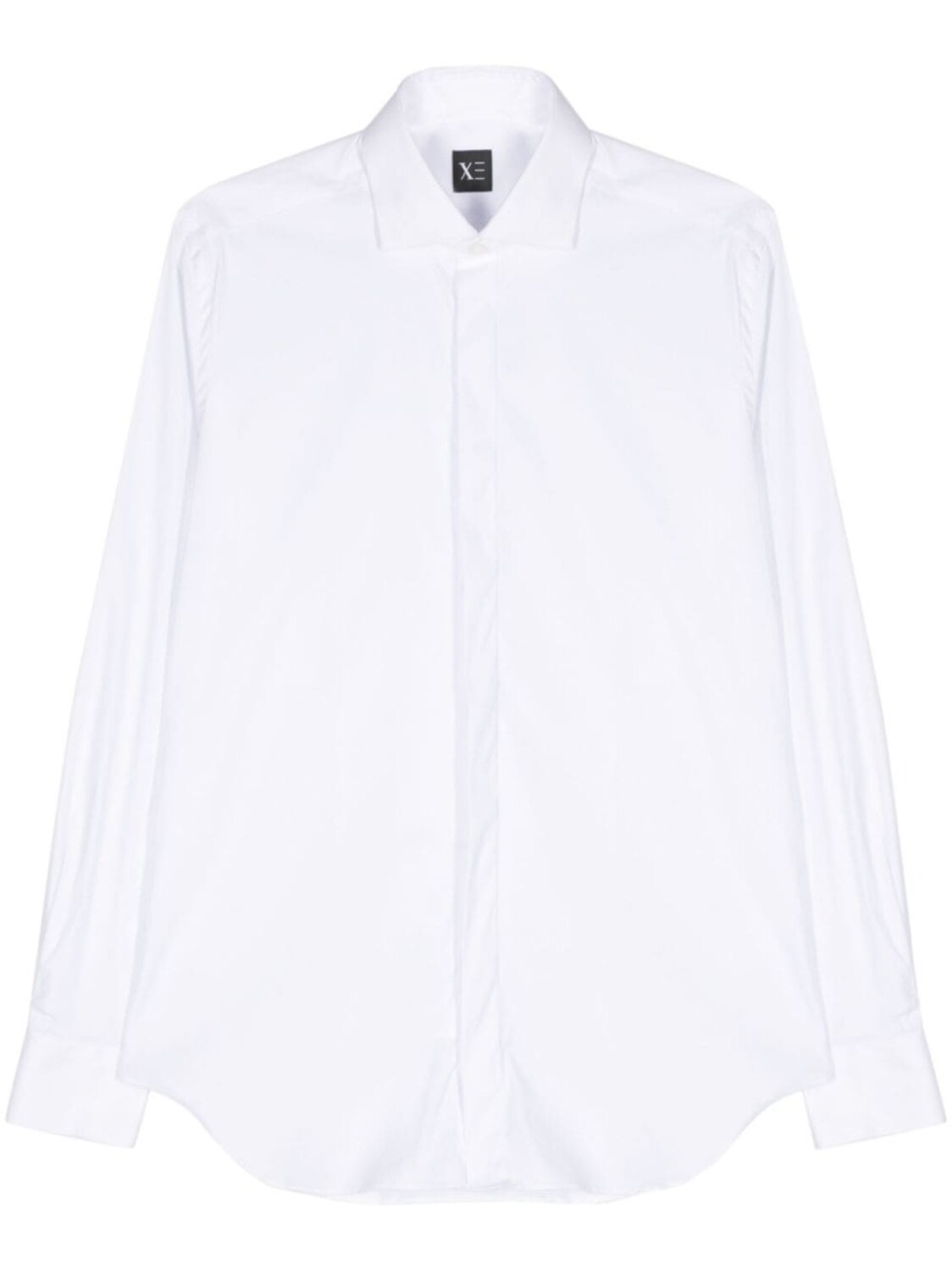 Рубашка из поплина с вырезом-воротником Xacus, белый 
Рубашка из поплина с вырезом-воротником Xacus, белый
