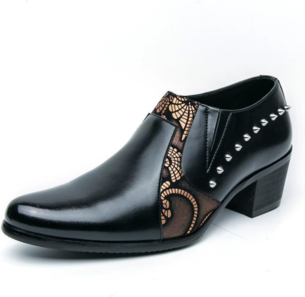 Мужские модные лоферы QWUIEOIN с двухцветной заплаткой, цветочным принтом, шипами и заклепками, кожаные с массивным каблуком, без застежки, с острым носком, средней высоты, для офиса, вечеринок, свиданий, выпускного или свадьбы, золотой
Мужские модные лоферы QWUIEOIN с двухцветной заплаткой, цветочным принтом, шипами и заклепками, кожаные с массивным каблуком, без застежки, с острым носком, средней высоты, для офиса, вечеринок, свиданий, выпускного или свадьбы, золотой