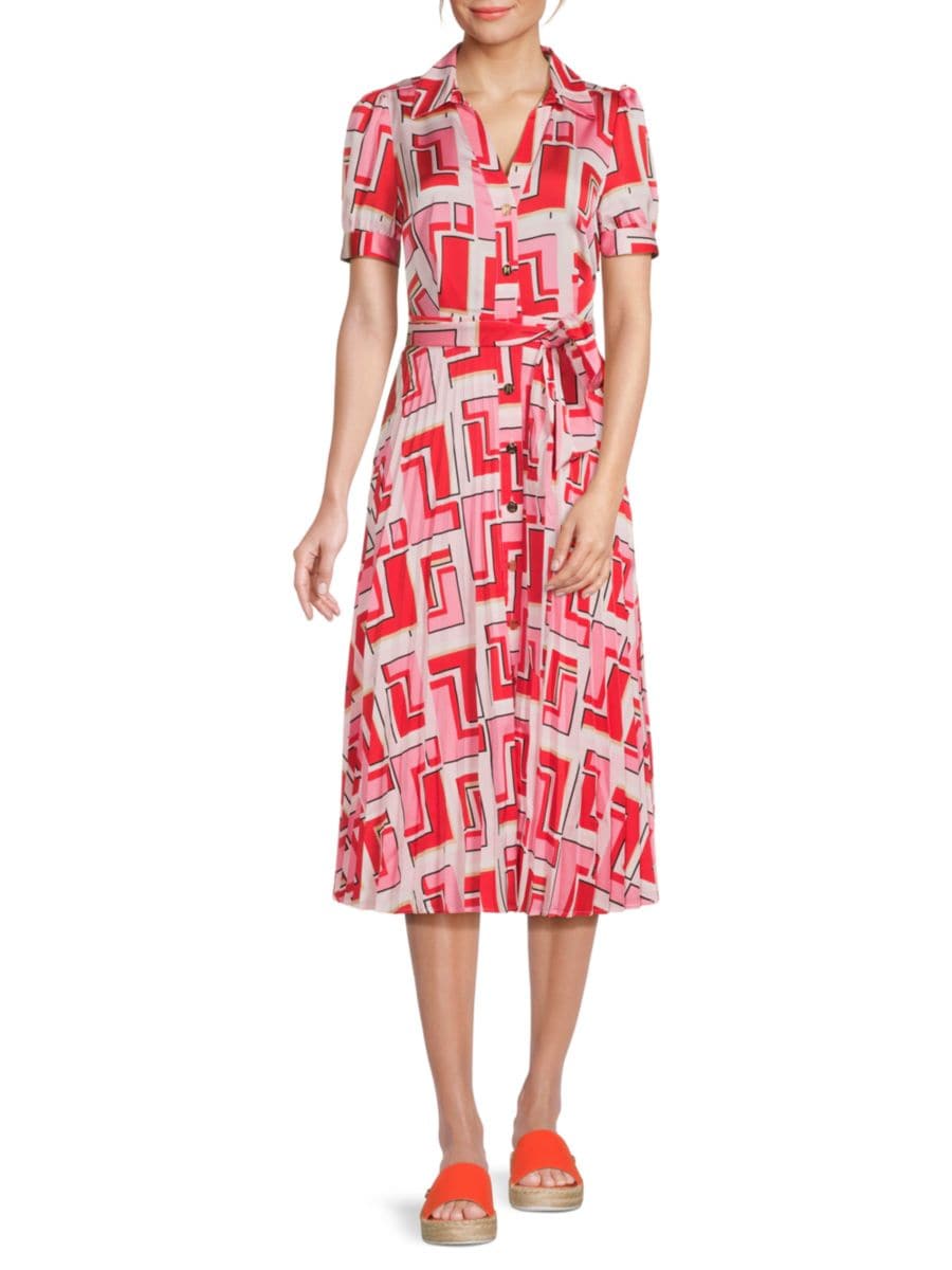 Платье-рубашка миди с геометрическим принтом и складками Karl Lagerfeld Paris, розовый/мульти
Платье-рубашка миди с геометрическим принтом и складками Karl Lagerfeld Paris, розовый/мульти