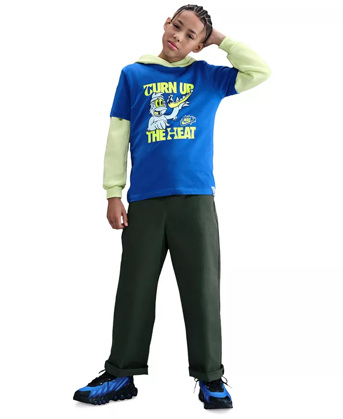 Спортивная хлопковая футболка с принтом Turn Up The Heat для больших детей Nike, синий
Спортивная хлопковая футболка с принтом Turn Up The Heat для больших детей Nike, синий