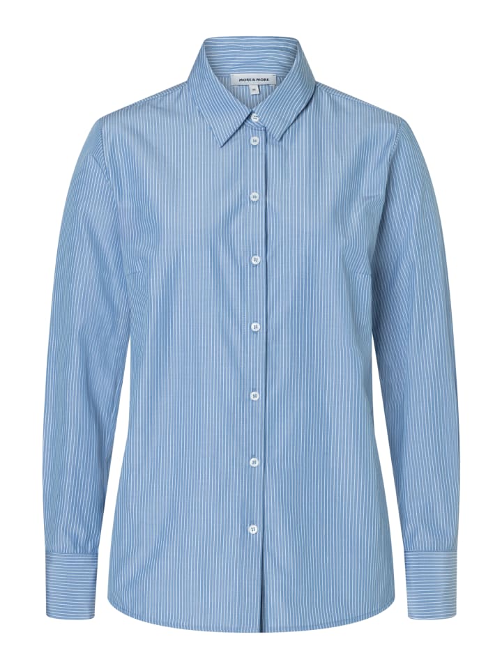 Удлиненная классическая полосатая блузка в тонкую сине-белую полоску More & More
Удлиненная классическая полосатая блузка в тонкую сине-белую полоску More & More