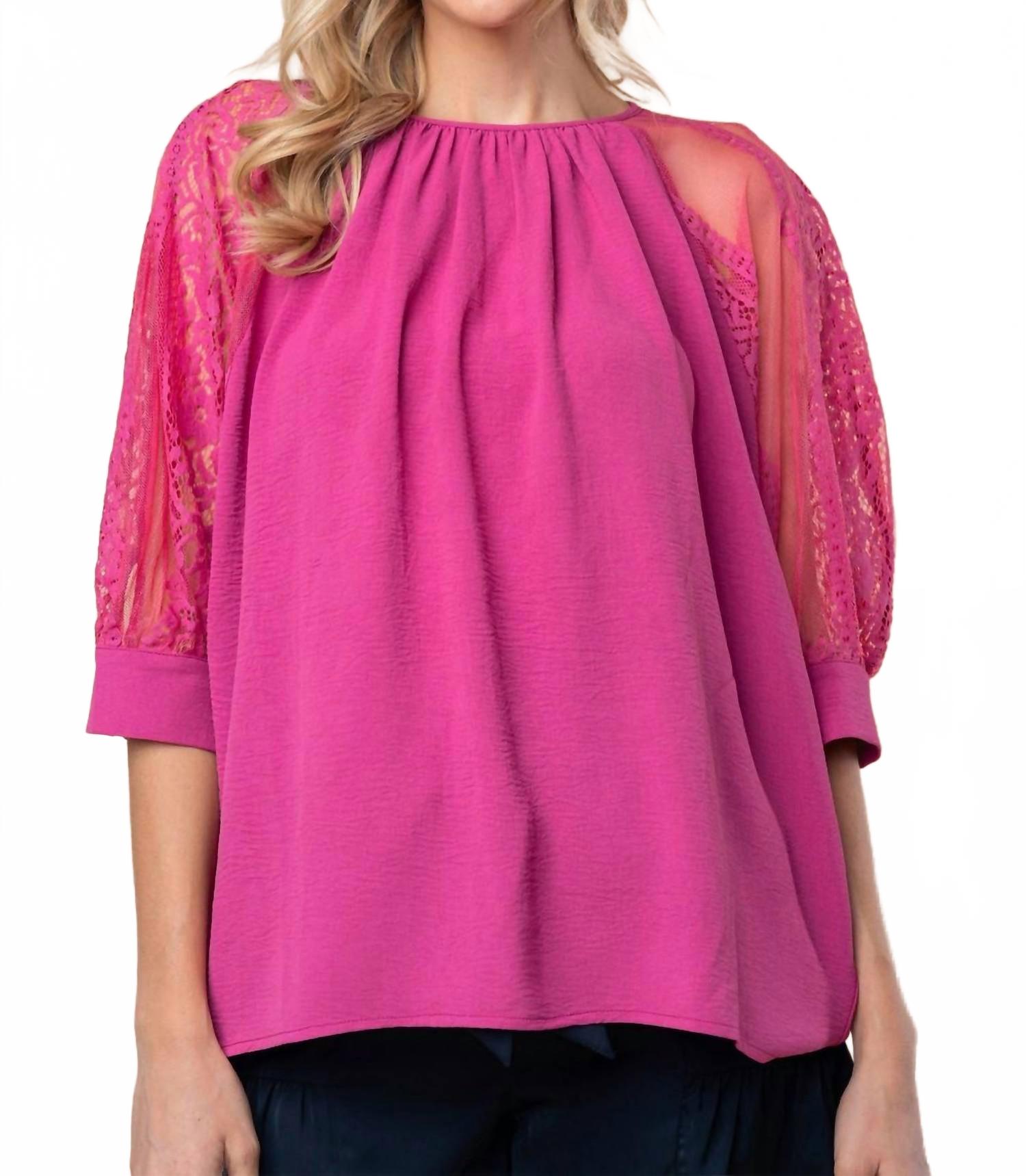 Топ с кружевными рукавами три четверти в розовом White Birch
Топ с кружевными рукавами три четверти в розовом White Birch