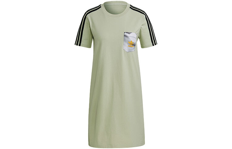 Платье с короткими рукавами женское зеленое Adidas Originals 
Платье с короткими рукавами женское зеленое Adidas Originals