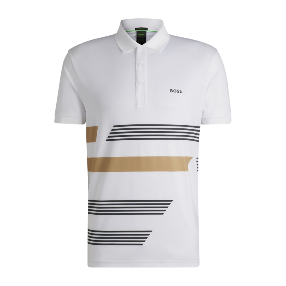 Рубашка-поло из эластичного трикотажного полотна Paddy с полосатым принтом BOSS, белый
Рубашка-поло из эластичного трикотажного полотна Paddy с полосатым принтом BOSS, белый