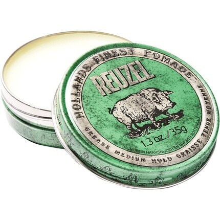 Green Grease Помада средней фиксации, 1,3 унции, зеленая, Reuzel 
Green Grease Помада средней фиксации, 1,3 унции, зеленая, Reuzel