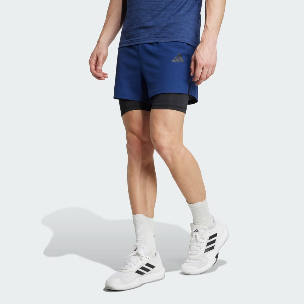 Спортивные шорты Adidas Gym+ 2-in-1 Shorts, цвет Dark Blue/Black 
Спортивные шорты Adidas Gym+ 2-in-1 Shorts, цвет Dark Blue/Black
