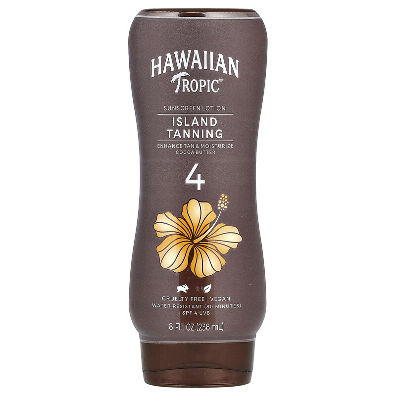 Hawaiian Tropic, Island Tanning, солнцезащитный лосьон, масло какао, SPF 4, 236 мл (8 жидк. унц.)
Hawaiian Tropic, Island Tanning, солнцезащитный лосьон, масло какао, SPF 4, 236 мл (8 жидк. унц.)