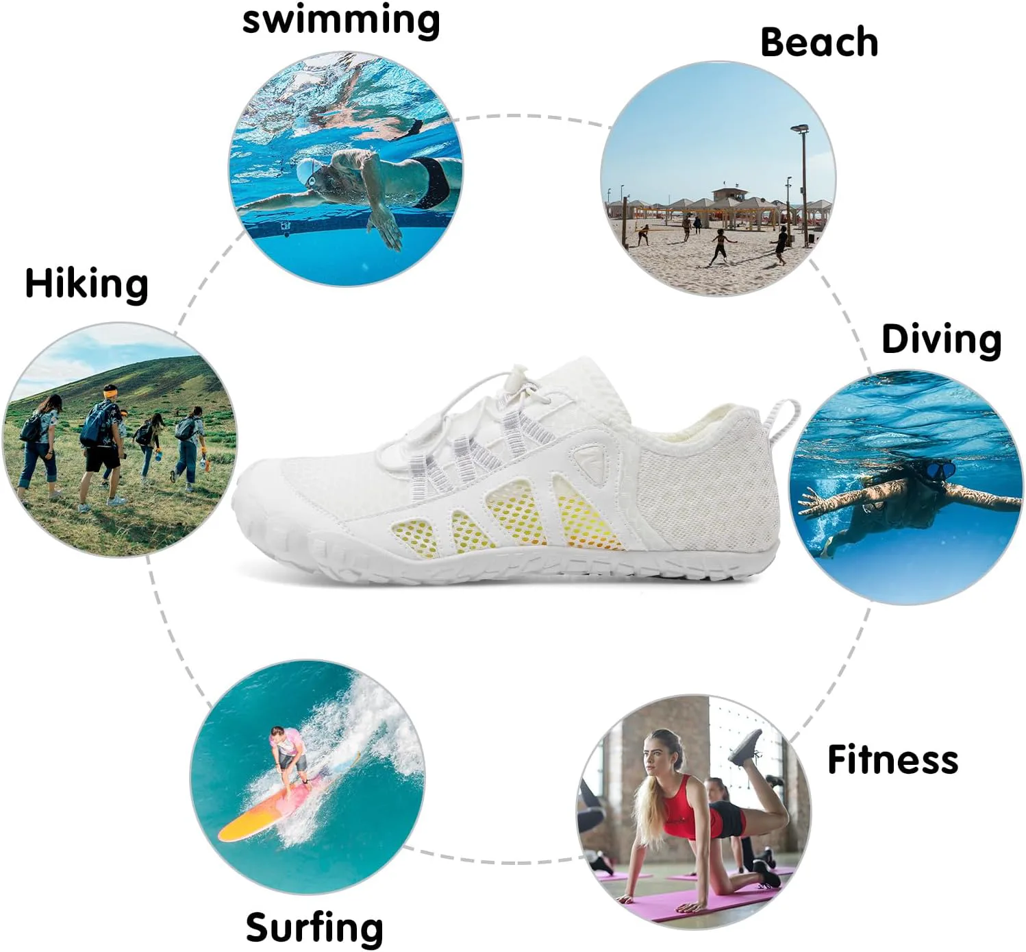 Водные кроссовки Centipede Demon для женщин и мужчин, быстро сохнущие, для босоногой носки, для пляжа, хайкинга, дайвинга, лодок, реки и водных видов спорта, белый
Водные кроссовки Centipede Demon для женщин и мужчин, быстро сохнущие, для босоногой носки, для пляжа, хайкинга, дайвинга, лодок, реки и водных видов спорта, белый