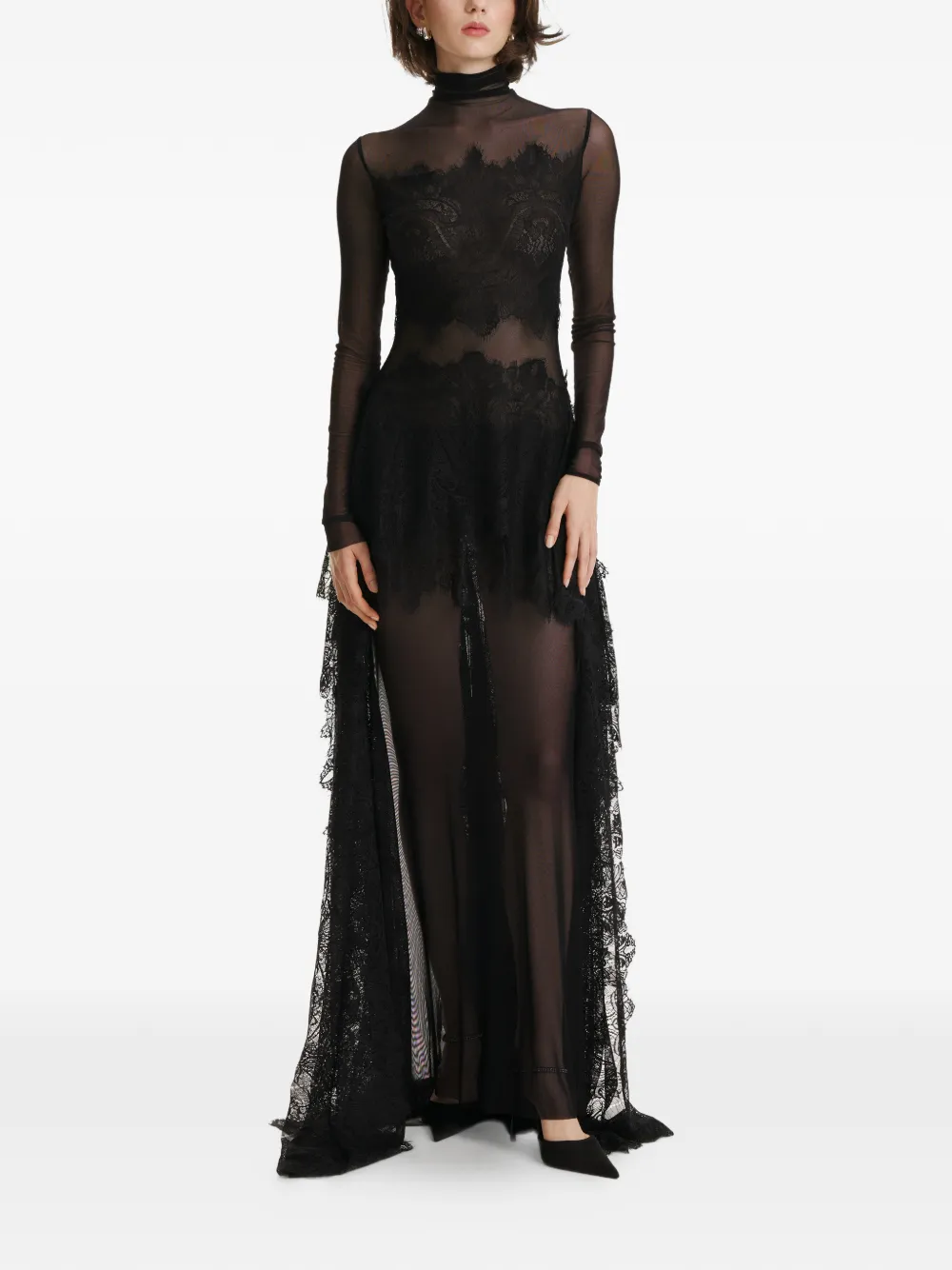 Макси-платье с кружевом и воротником-стойкой 2310 Studio, черный
Макси-платье с кружевом и воротником-стойкой 2310 Studio, черный