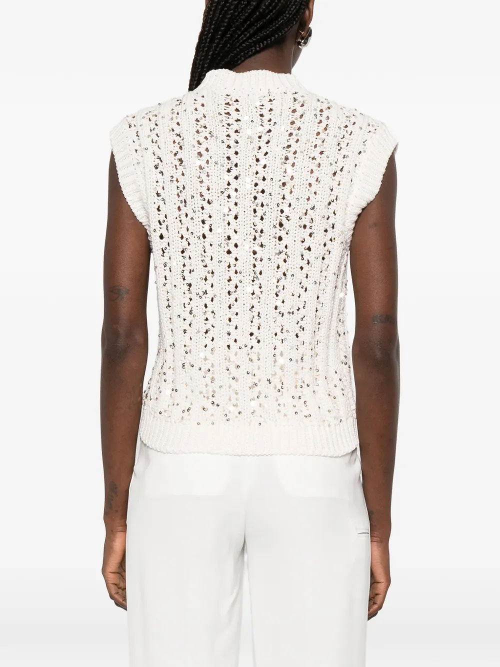 Жилет, украшенный пайетками Peserico, бежевый
Жилет, украшенный пайетками Peserico, бежевый