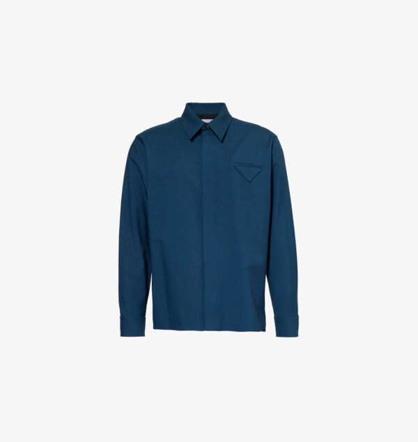 Шерстяная рубашка свободного кроя с длинными рукавами и карманом-клапаном Bottega Veneta, синий
Шерстяная рубашка свободного кроя с длинными рукавами и карманом-клапаном Bottega Veneta, синий