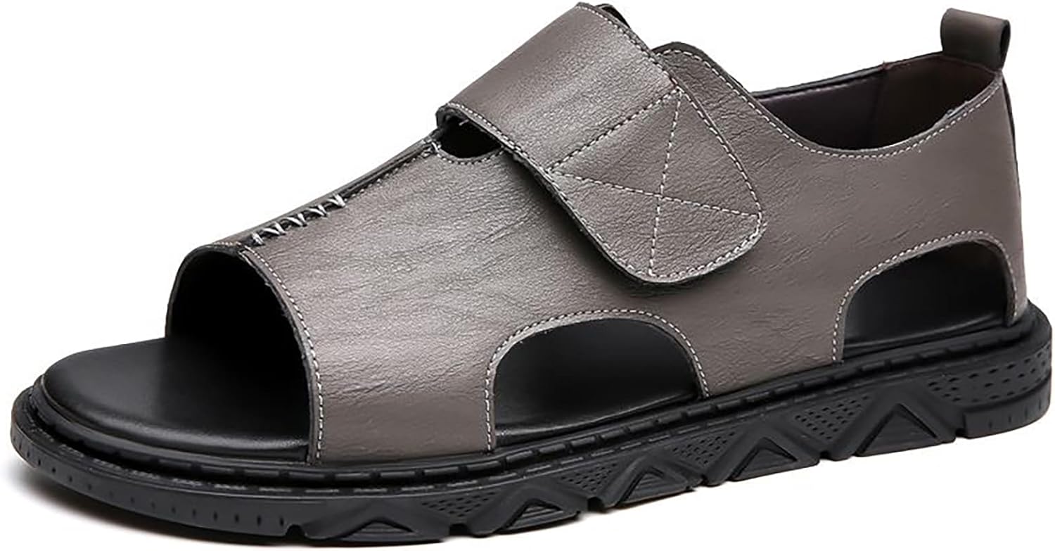 Мужские сандалии RYNKOMA из кожи с открытым носком на платформе, римские с застежкой-липучкой, модные, дышащие, рыбья лапа, для летнего отдыха на открытом воздухе, повседневные, нескользящие, удобные для прогулок, серый
Мужские сандалии RYNKOMA из кожи с открытым носком на платформе, римские с застежкой-липучкой, модные, дышащие, рыбья лапа, для летнего отдыха на открытом воздухе, повседневные, нескользящие, удобные для прогулок, серый