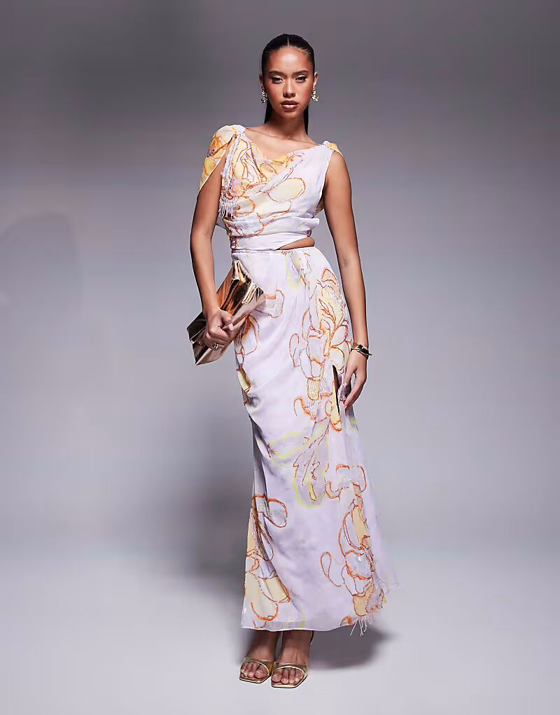 Платье-миди с драпировкой ASOS DESIGN, украшенное синим цветочным принтом
Платье-миди с драпировкой ASOS DESIGN, украшенное синим цветочным принтом