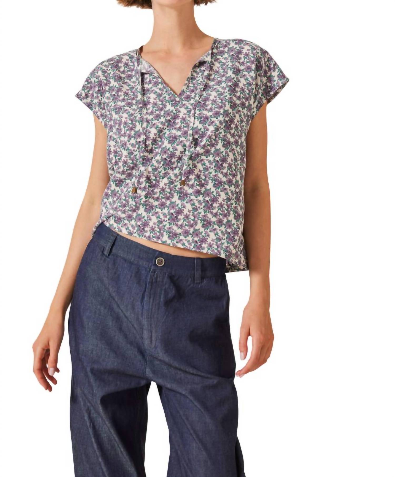 Блузка с оборками лавандового цвета Celina Moon
Блузка с оборками лавандового цвета Celina Moon