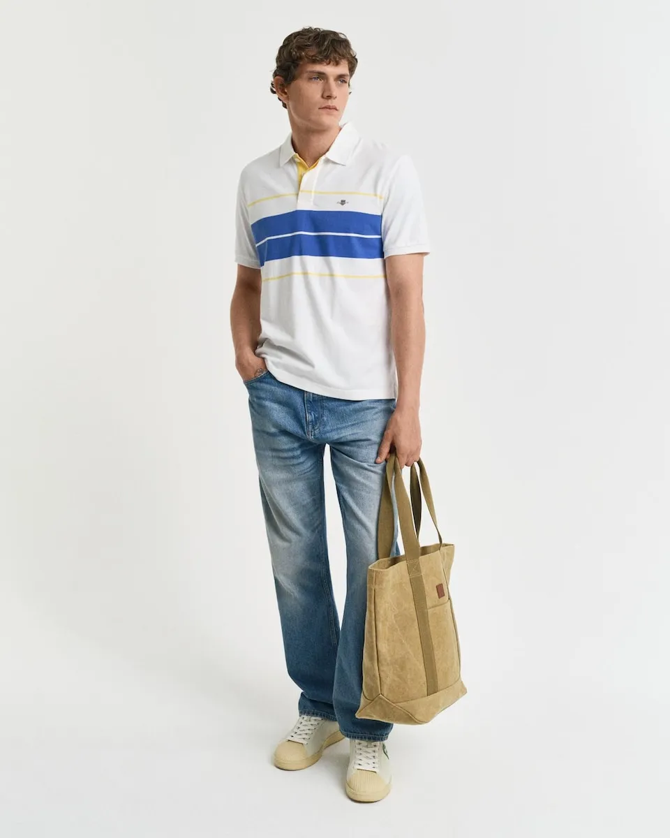 Мужская рубашка поло с короткими рукавами и полосатым принтом Gant, белый
Мужская рубашка поло с короткими рукавами и полосатым принтом Gant, белый