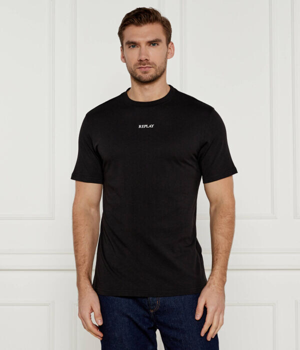 Футболка мужская Replay однотонная, черный 
Футболка мужская Replay однотонная, черный