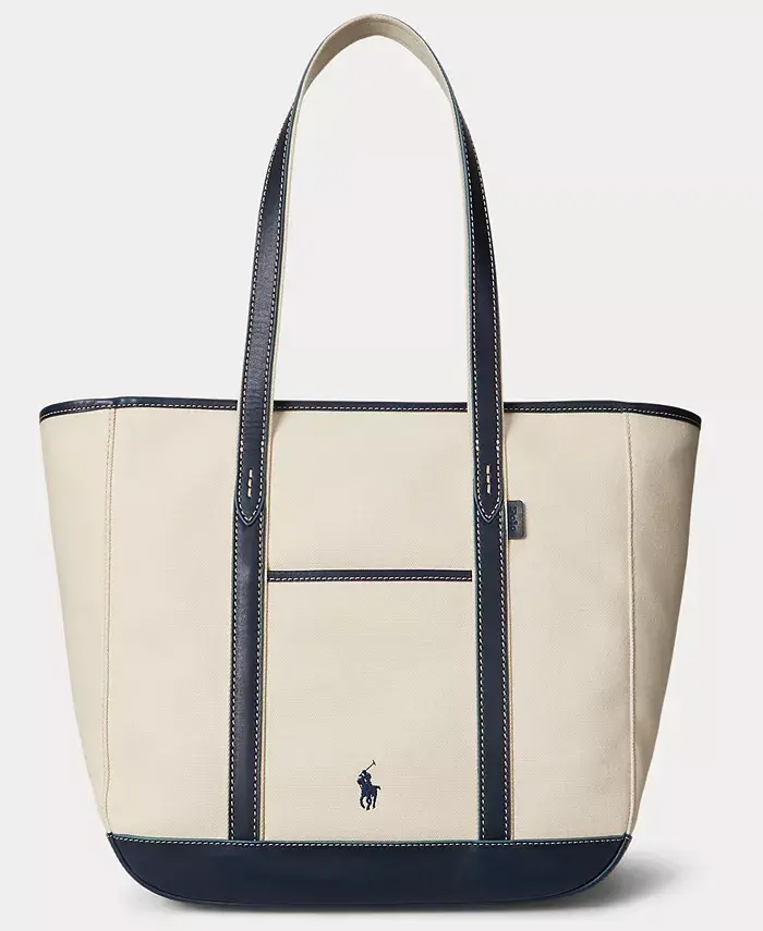 Женская холщовая сумка-шоппер среднего размера с кожаной отделкой Polo Ralph Lauren, белый
Женская холщовая сумка-шоппер среднего размера с кожаной отделкой Polo Ralph Lauren, белый