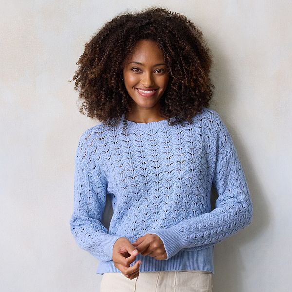 Женский пуловер с ажурным узором Lc Lauren Conrad, Secret Peri
Женский пуловер с ажурным узором Lc Lauren Conrad, Secret Peri