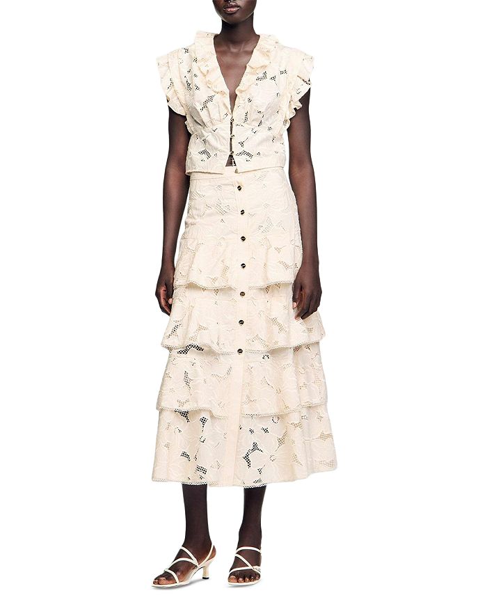 Вышитый укороченный топ Sandro, слоновая кость/кремовый
Вышитый укороченный топ Sandro, слоновая кость/кремовый