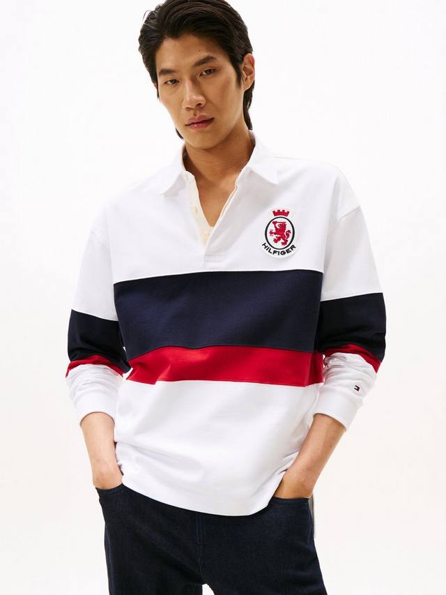 Хлопковая полосатая регбийка с гербом Tommy Hilfiger, White/Multi
Хлопковая полосатая регбийка с гербом Tommy Hilfiger, White/Multi